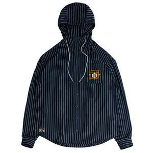 Striped Hood Shirt_Navy