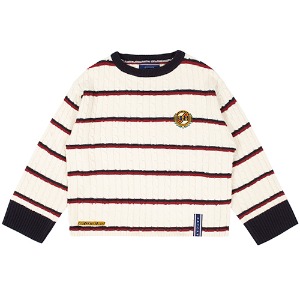 STRIPE CABLE KNIT_OATMEAL