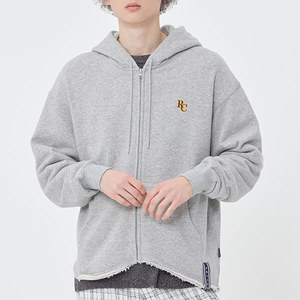 WAVE CUT HOOD ZIP UP_GREY