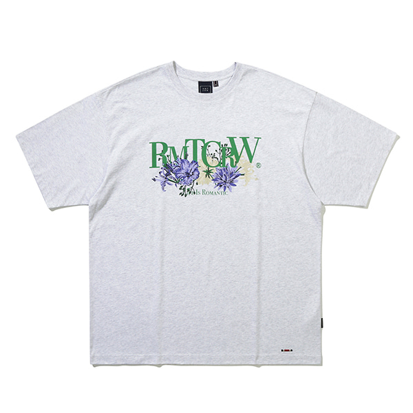 RECENT LOGO FLOWER TEE_LIGHT GREY