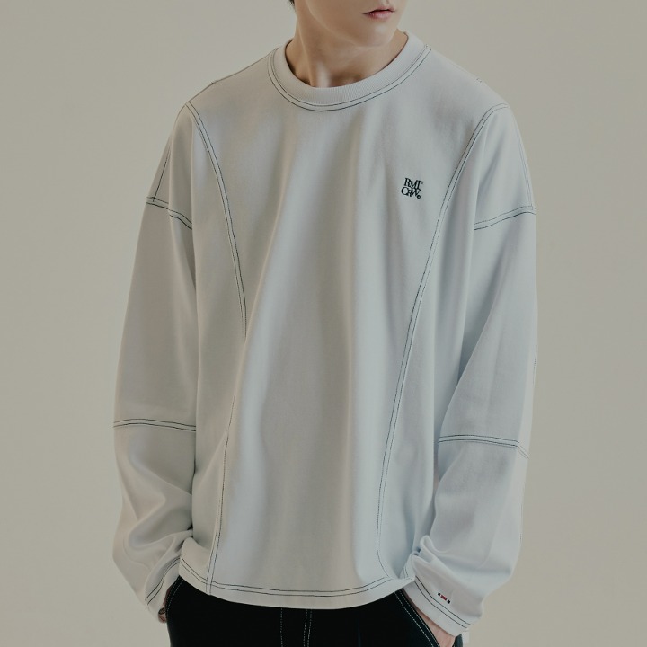 OUT STITCH LONG SLEEVE_WHITE