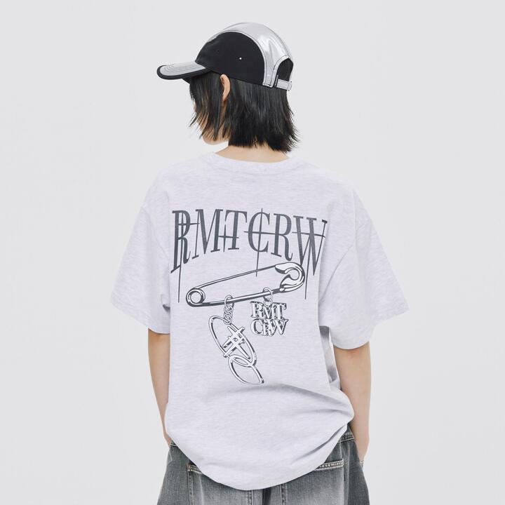 SILVER CLIP PENDANT TEE SHIRT_LIGHT GREY