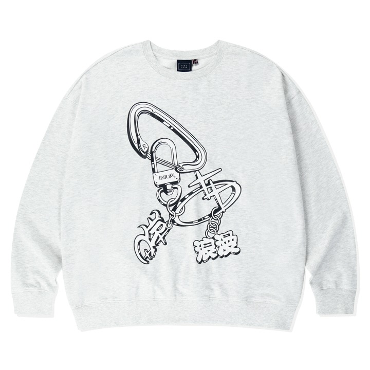 [ROMANTIC CROWN]★24FW★SILVER KEY-RING LOGO CREWNECK ROMANTIC CROWN]☆24FW☆SILVER KEY-RING LOGO CREWNECK