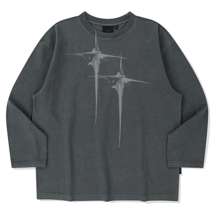 ★2025SS新作★ROMANTIC CROWN★PIGMENT WASHING L/S MUSINSA | ROMANTIC CROWN Pigment Wash Shirt_Charcoal