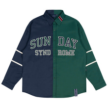SUNDAY SYNDROME COLOR BLOCK SHIRT_NAVY