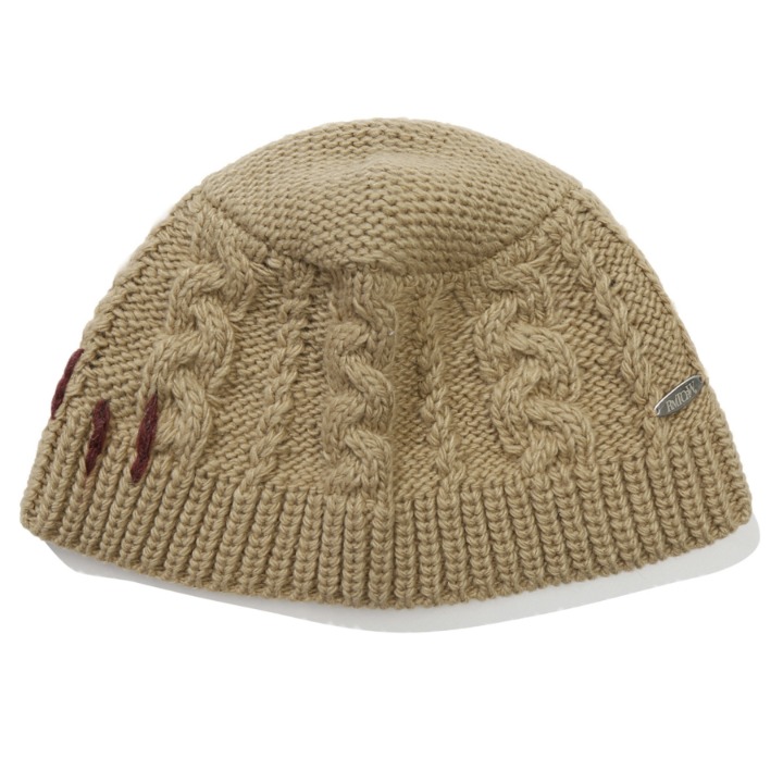 CABLE KNIT BUCKET HAT_BEIGE