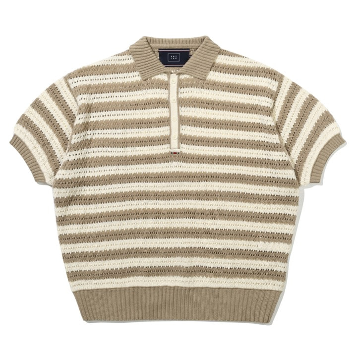 PUNCHING KNIT POLO_BEIGE