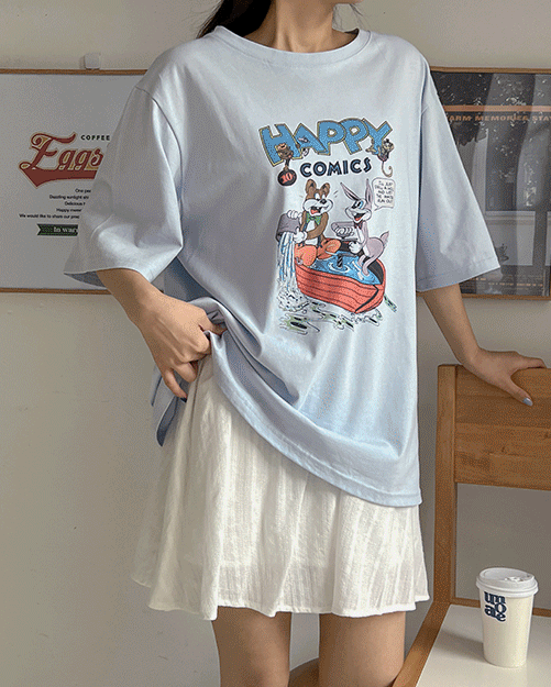 [55-100]해피코믹 티셔츠