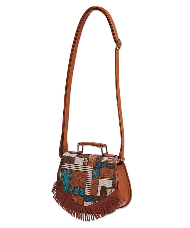 ETHNIC TOUCH MINI BAG [BROWN]