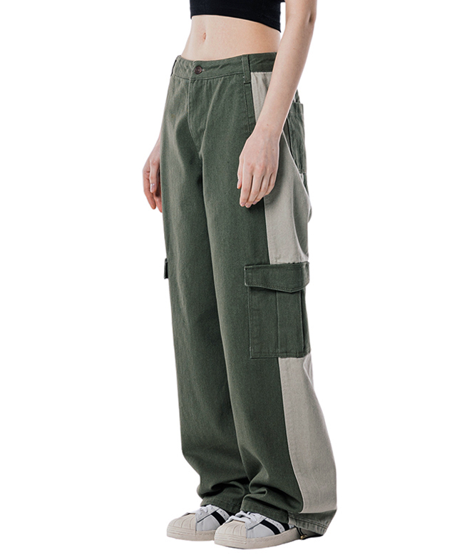 TWO-TONE CARGO PANTS [KHAKI BEIGE]