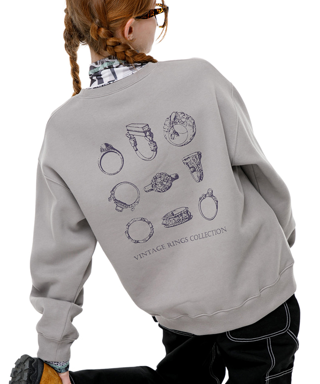 VINTAGE RINGS COLLECTION SWEAT SHIRT [LIGHT GREY]