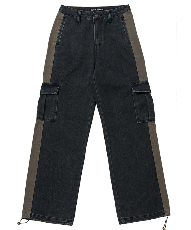 TWO-TONE CARGO PANTS [CHARCOAL BROWN]