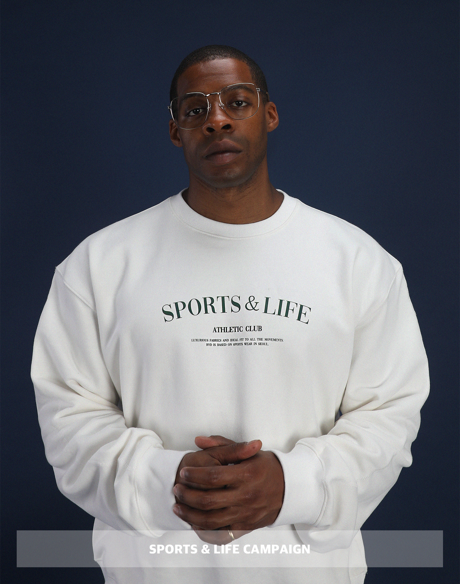(Sports &amp; Life Campaign) 알브이디 오버핏 스웻셔츠 (화이트)