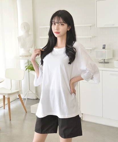 무지 가오리 티셔츠 (2 colors) 여자 반티 생활복 단체복 유니폼