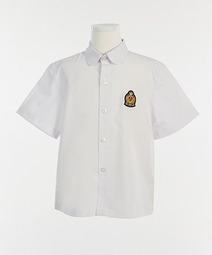화이트 둥근카라 반팔 블라우스 (동광초) 교복셔츠 교복 학생복