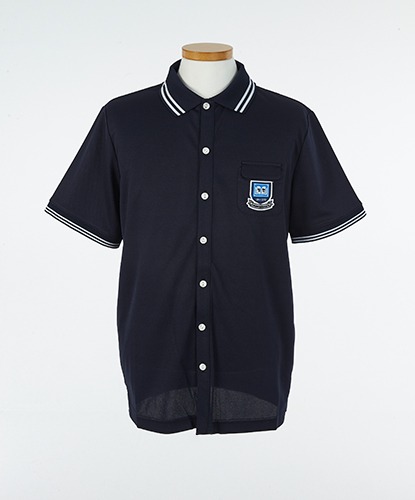 화이트 두줄라인 네이비 하복셔츠 (정현고) 교복셔츠 교복 학생복