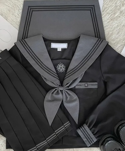 블랙 복고 유니폼 세라복 교복세트(긴팔) 학생복 교복
