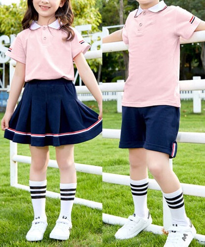 [대여] 남녀공용 핑크 여름세트 교복 학생복 키즈~성인 까지 사이즈 모두 생산가능♡