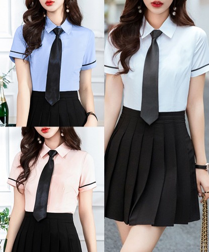 블랙라인 여자 클래식 교복셔츠(3color) 교복 학생복