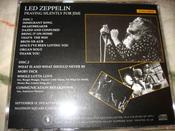 品質は非常に良い Led Zeppelin Praying Silently For Jimi