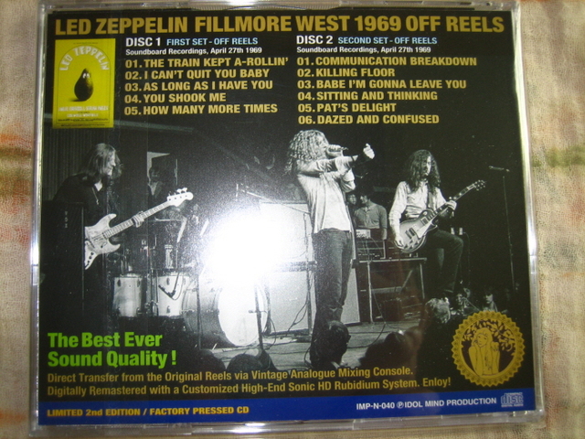 LED ZEPPELIN - FILLMORE WEST 1969 OFF REELS (2CD , BRAND NEW 