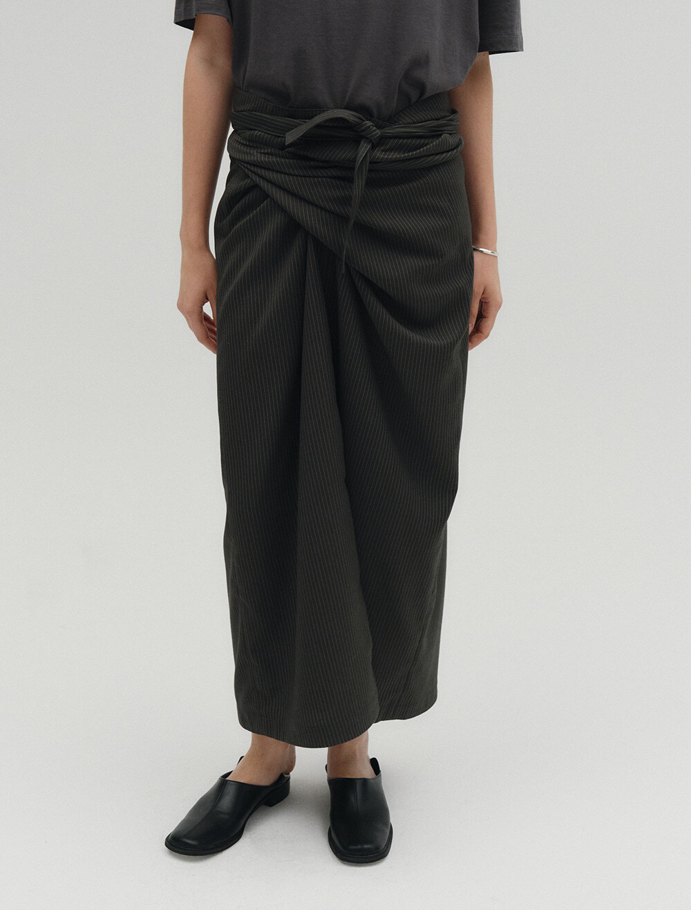 [SALTY PEBBLE] / ☆ CRINKLED SHEER BANDING PANTS / IVORY SALTY PEBBLE