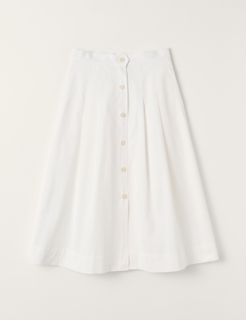 ●Sienne● Ivy Cotton Skirt White S4SSK021 Ivy Cotton Skirt (White) - sienne