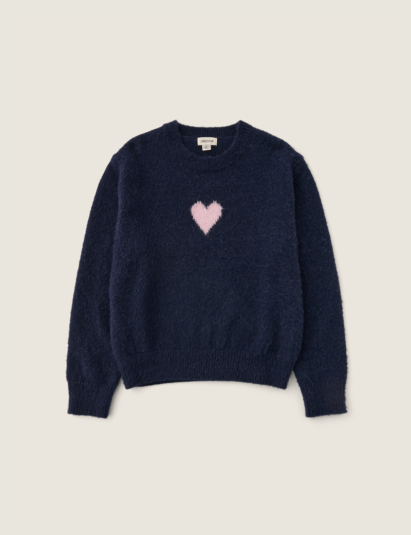 Love Jacquard Wool Knit (Navy) - sienne