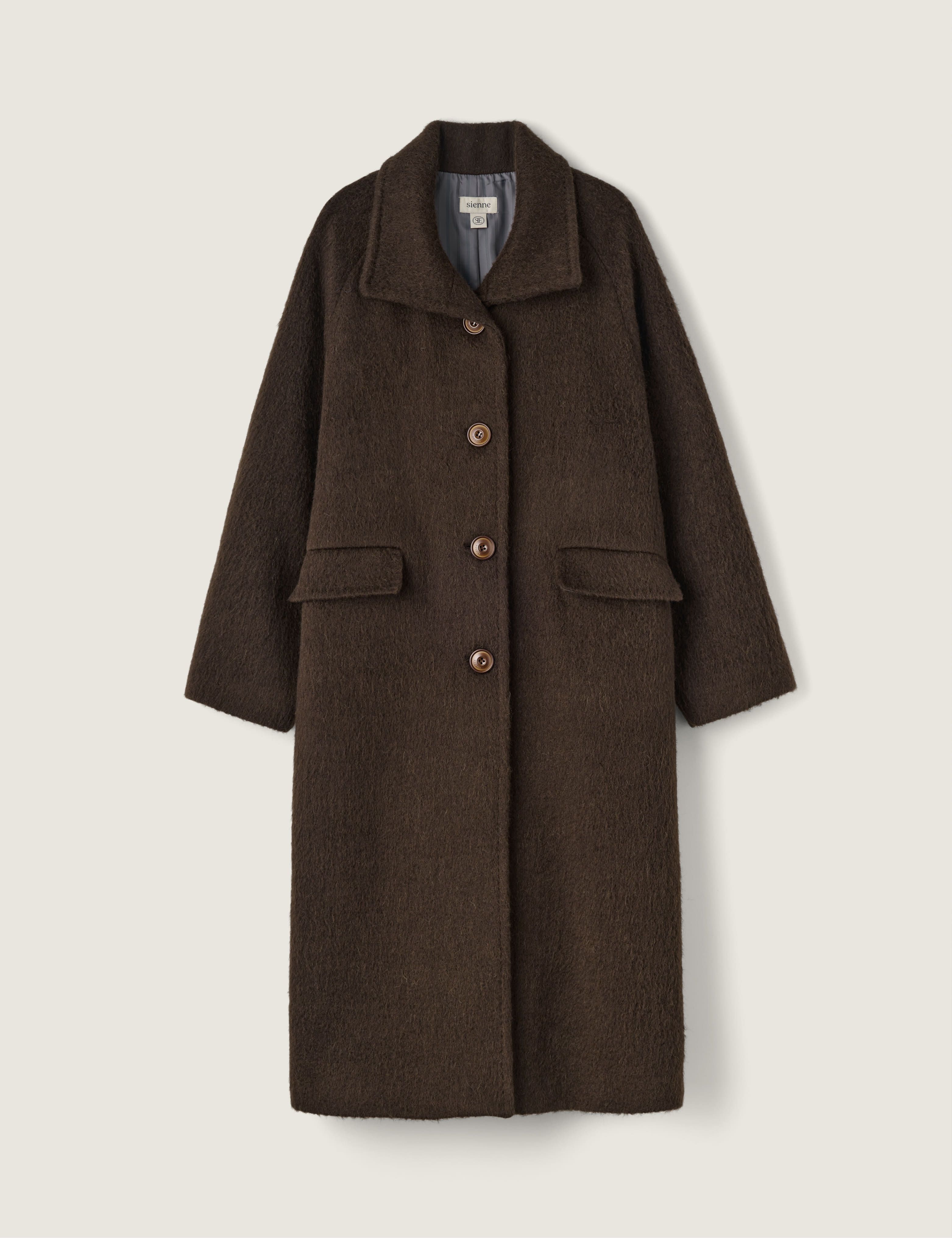 Sienne アルパカステッチコート Alpaca Stitch Coat (Brown) - sienne