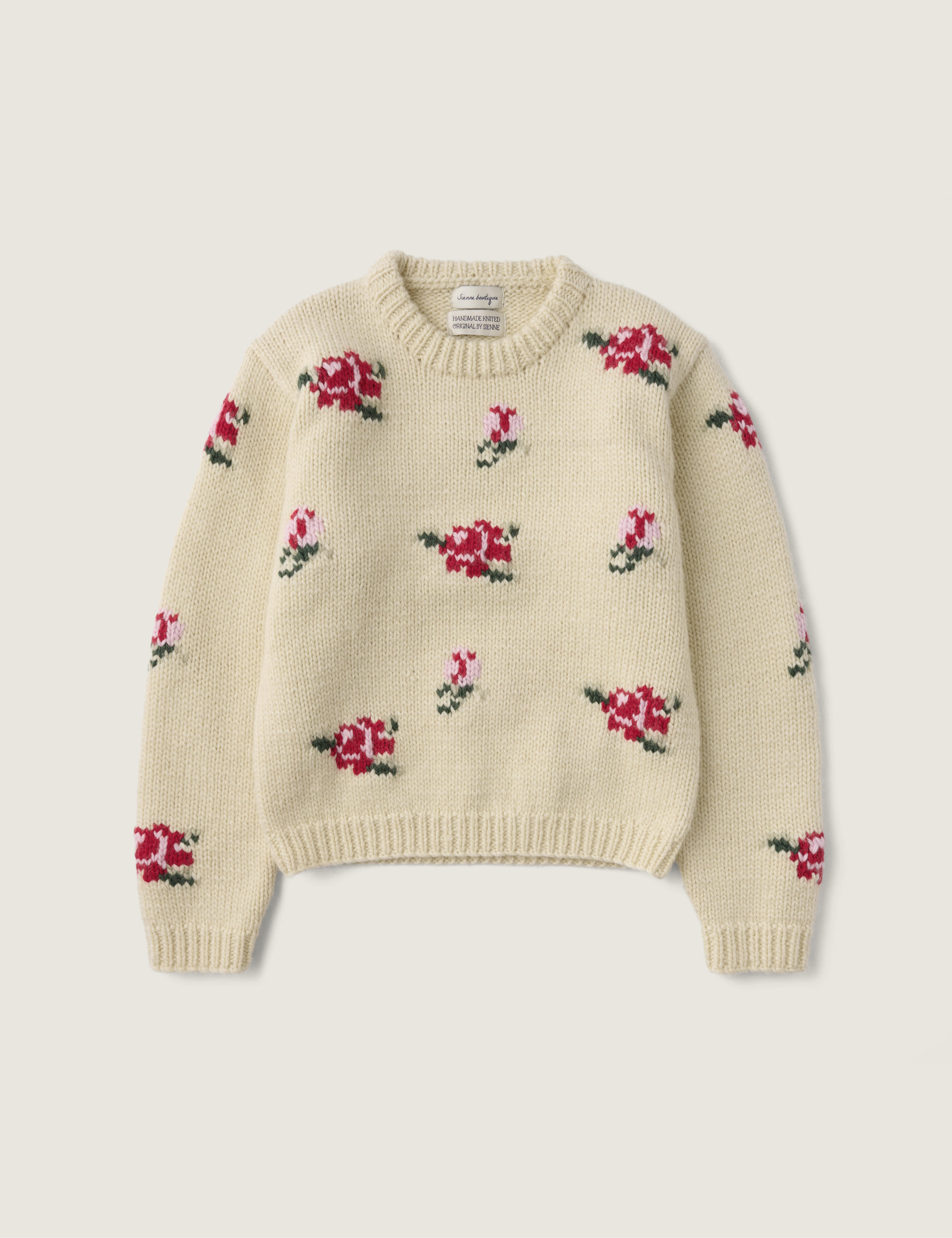 Rose Wool Hand Knit (Cream) | sienne