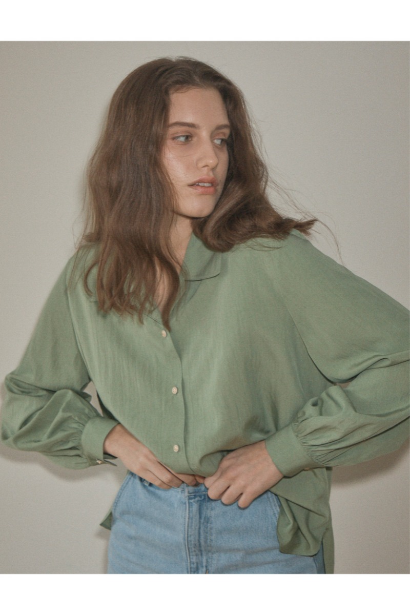 Vintage Shirring Blouse (Vintage Green)