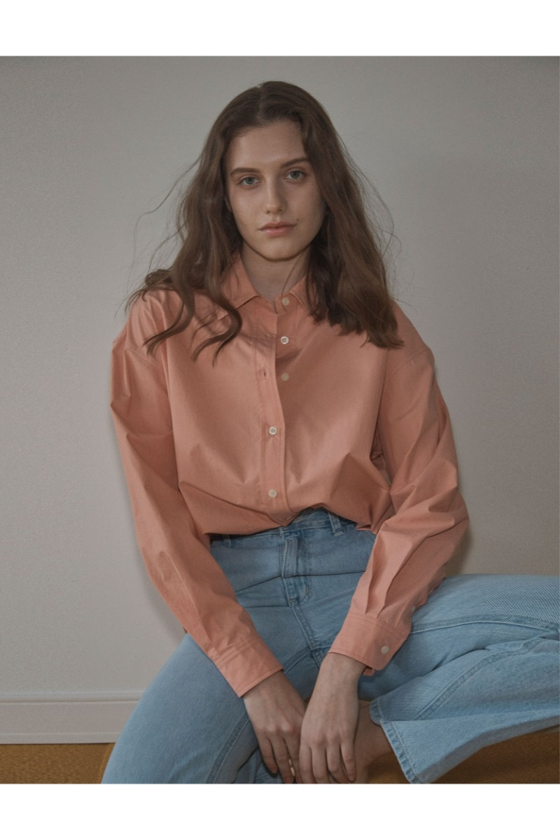 Sage Cotton Shirt (Peach Coral)