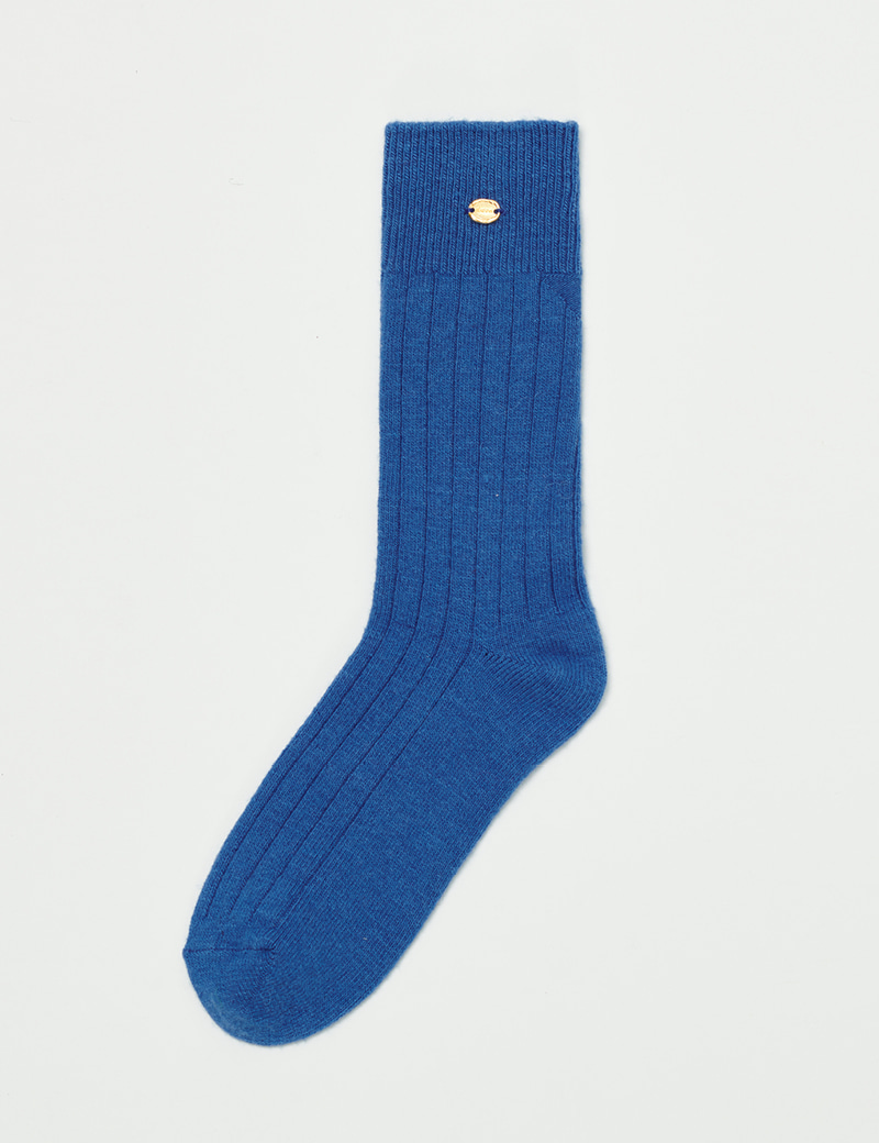 Gold Pendant Wool Socks (Blue)
