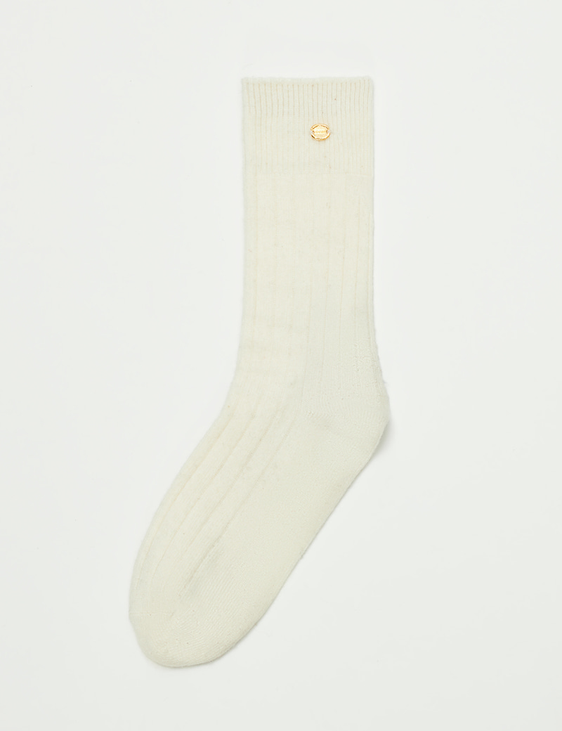 Gold Pendant Wool Socks (Ivory)