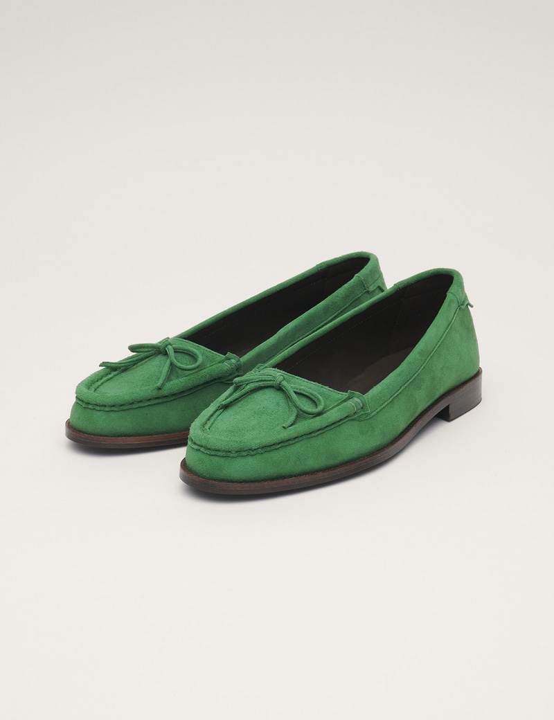 Classic Stitch Leather Loafer (Green)