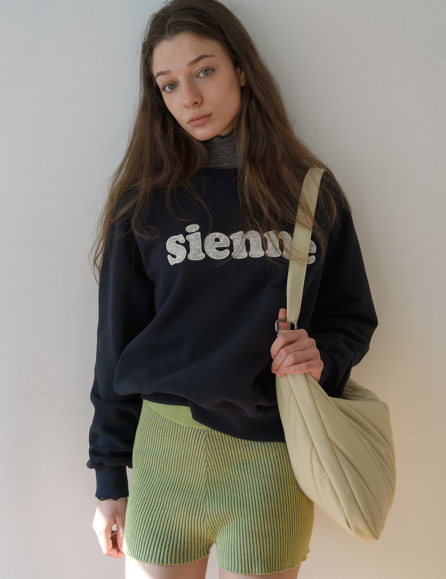 Sienne Lace Sweatshirts (Navy) - sienne