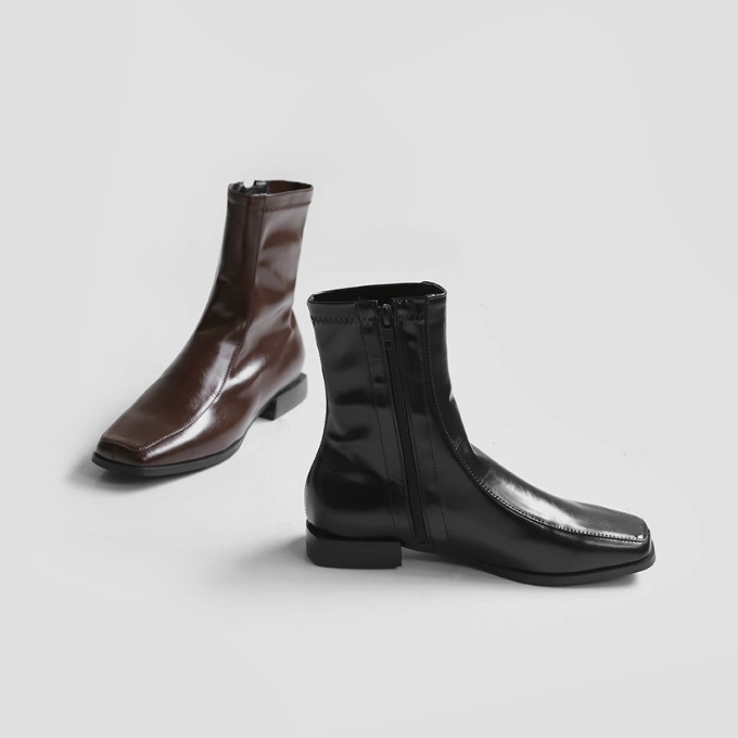 【INCHANT ME】Line Square Socks Span Ankle Boots Lorenti Square Socks Ankle boots (2cm) - SAPPUN