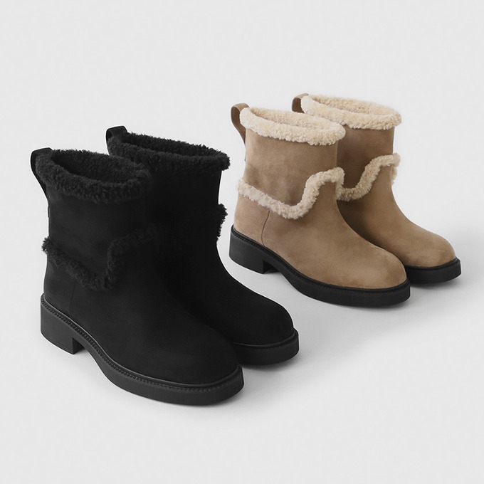 【SAPPUN】Hailey fur-lined boots ブーツ★韓国人気★ Hayley Fur Lined Boots (3cm) - SAPPUN