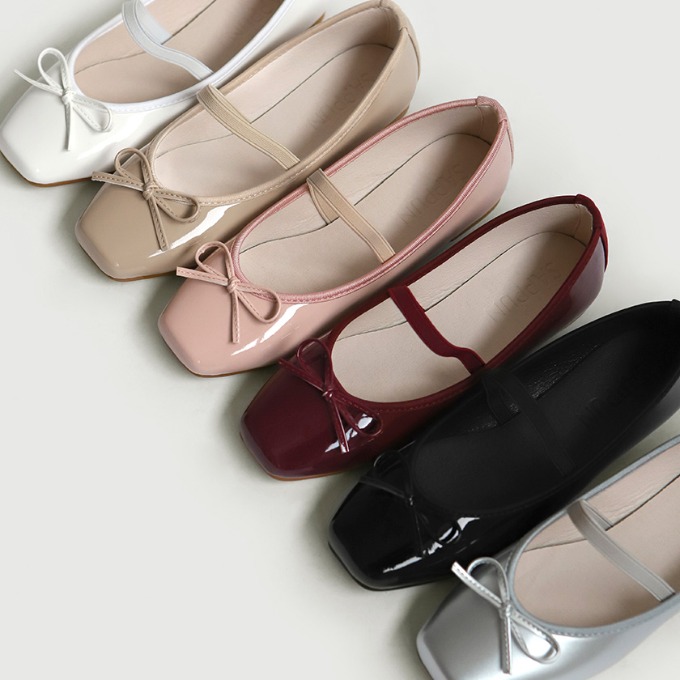 日本未入荷★SAPPUN★エナメルリボンフラットシューズ全7色 日本未入荷☆SAPPUN☆エナメルリボンフラットシューズ全7色