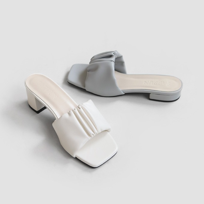 SAPPUN KOREA - Belir Wrinkle Mule Sandals (2/5cm)