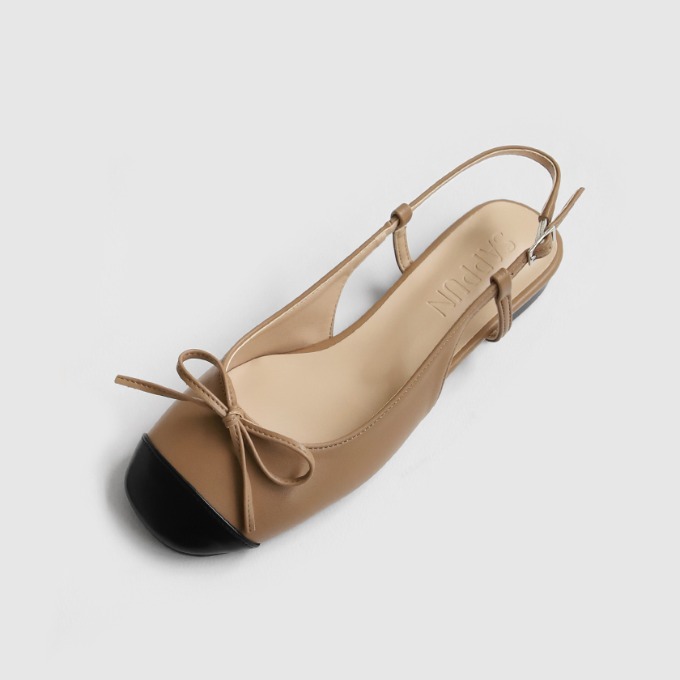 日本未入荷★SAPPUN★スリングバックフラットシューズ全3色 Meniv ツートン スリングバック フラットシューズ (1cm) - SAPPUN