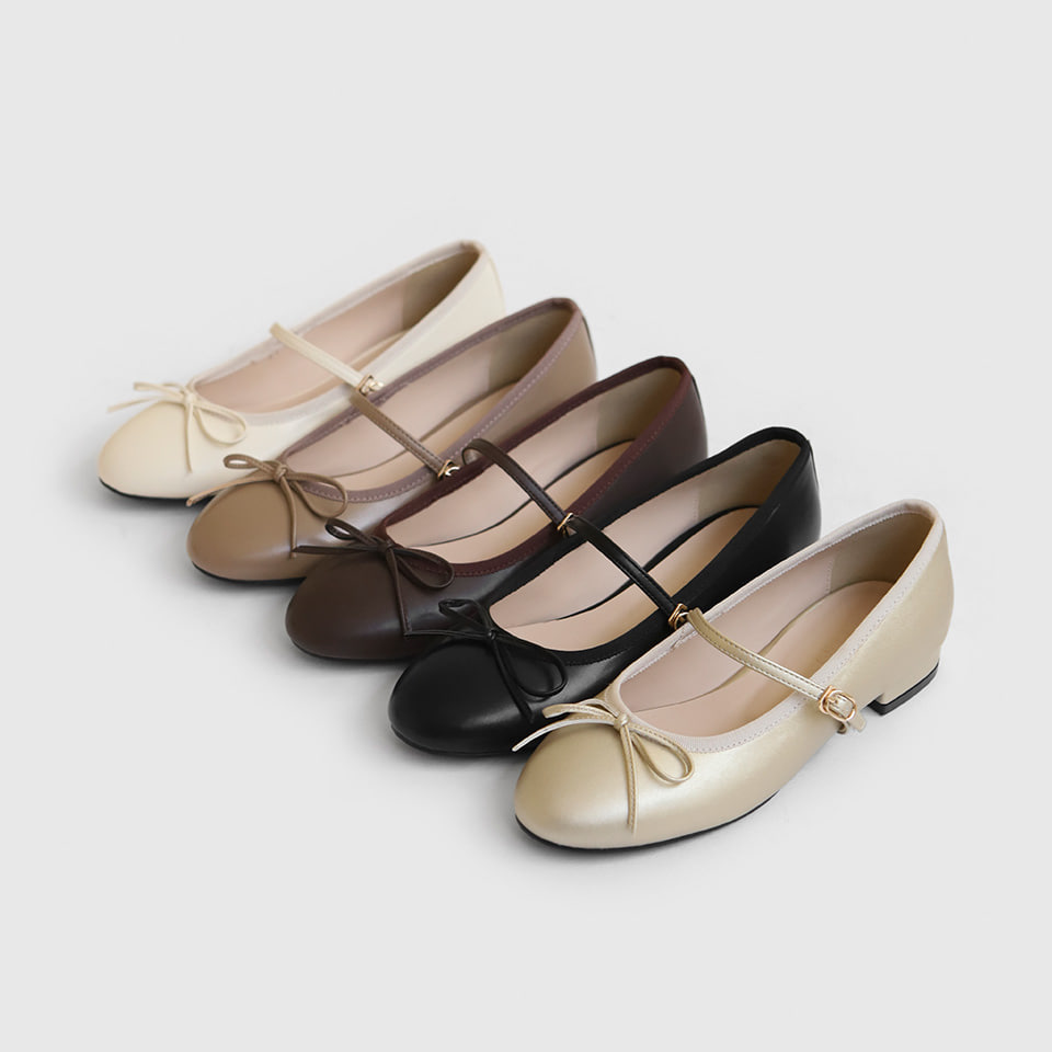 フラットシューズ LOWFLOW Rahee Ribbon Mary Jane Flat 2cm Reira Ribbon MaryJane Flats (2cm) - SAPPUN