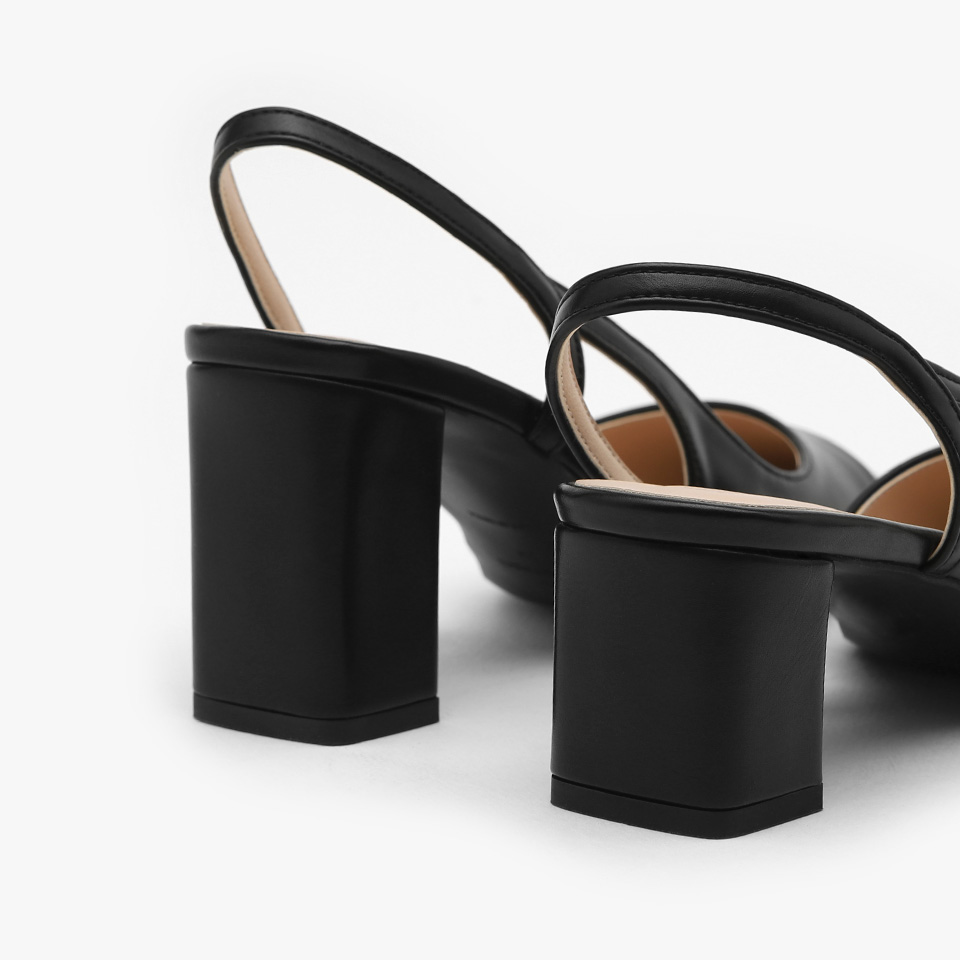 Irena Two Tone Square Slingback Heels (5 / 7cm)