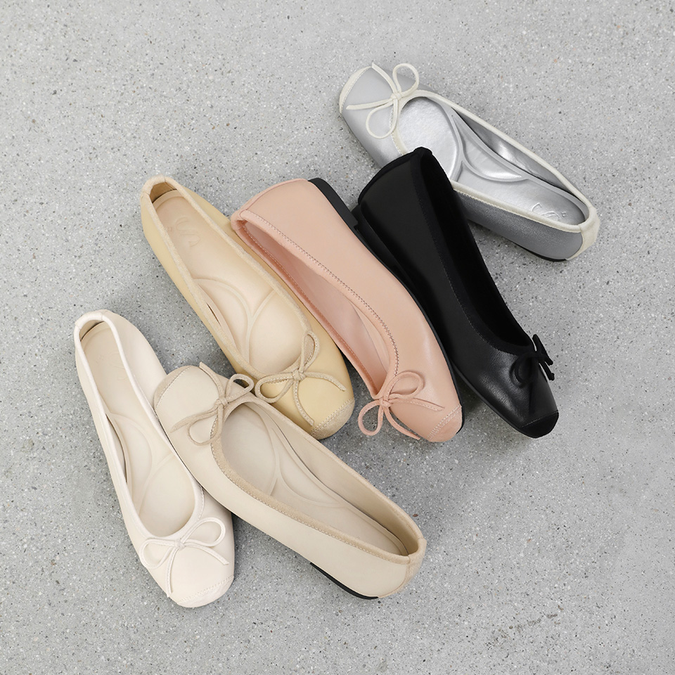 フラットシューズ [SAPPUN] Kate Ribbon Flat Shoes (1cm) Kate Ribbon Flats (1cm) - SAPPUN