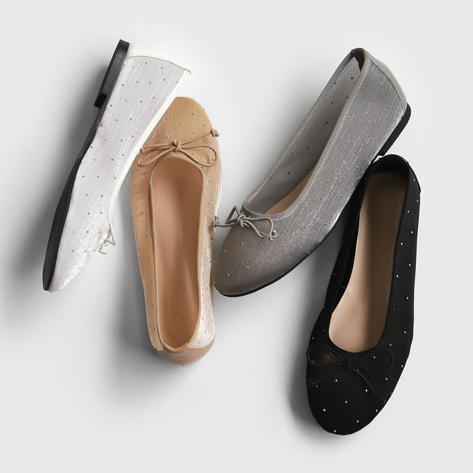 Dorothy Mesh RIbbon Flats (1cm)