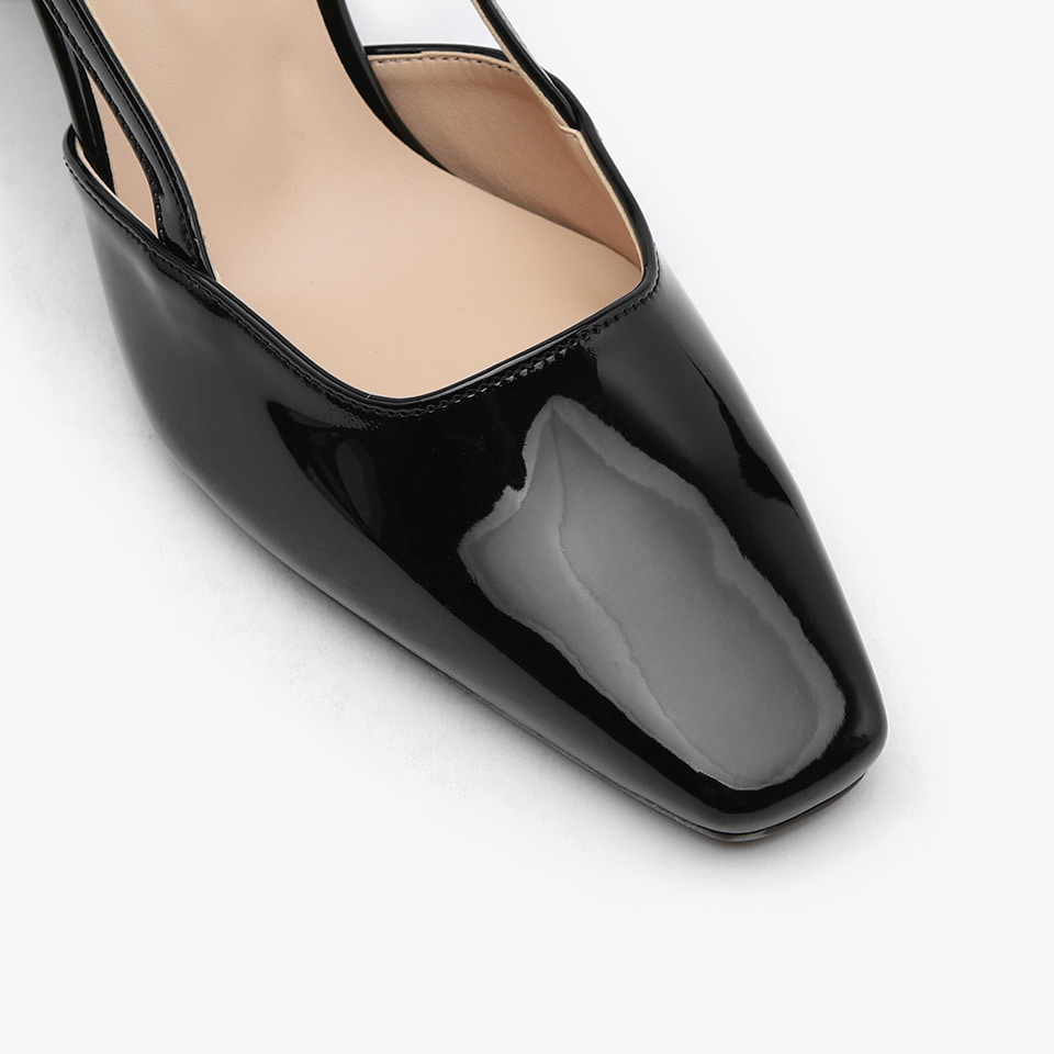 SAPPUN KOREA - Irove Enamel Square Slingback heel (5/7cm)