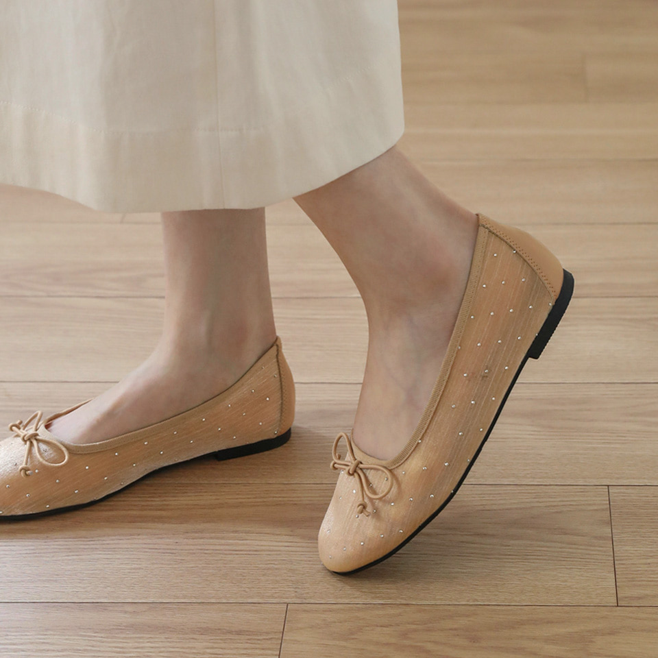 Dorothy Mesh RIbbon Flats (1cm)