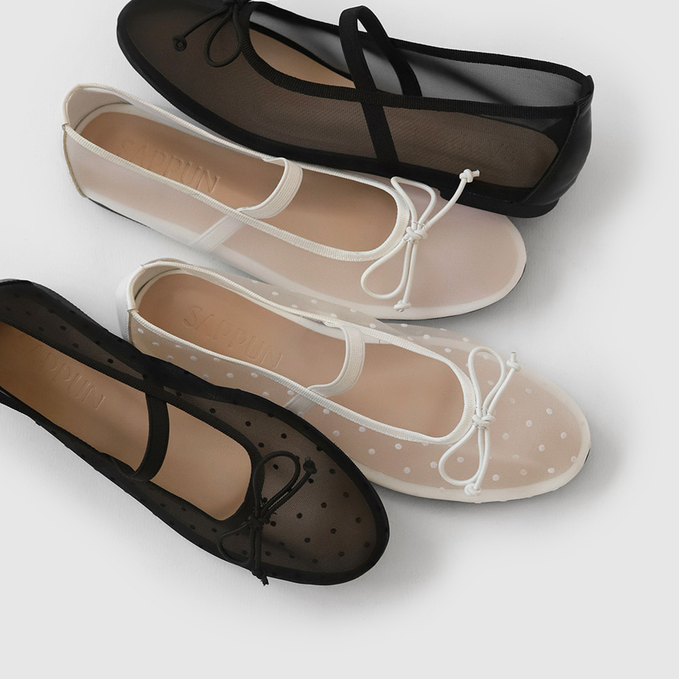 【SAPPUN】Mesh Mary Jane Flat Shoes ★韓国人気★送料関税込★ Maniel Mesh Maryjane Flats (1cm) - SAPPUN