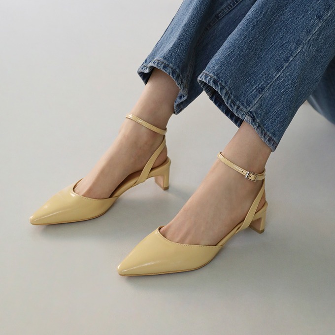 SAPPUN KOREA - Movichi Enamel Strap Stiletto Slingback heel (5cm)