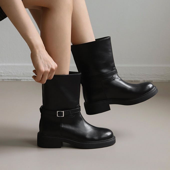 Lisium Buckle Strap Boots (4cm)